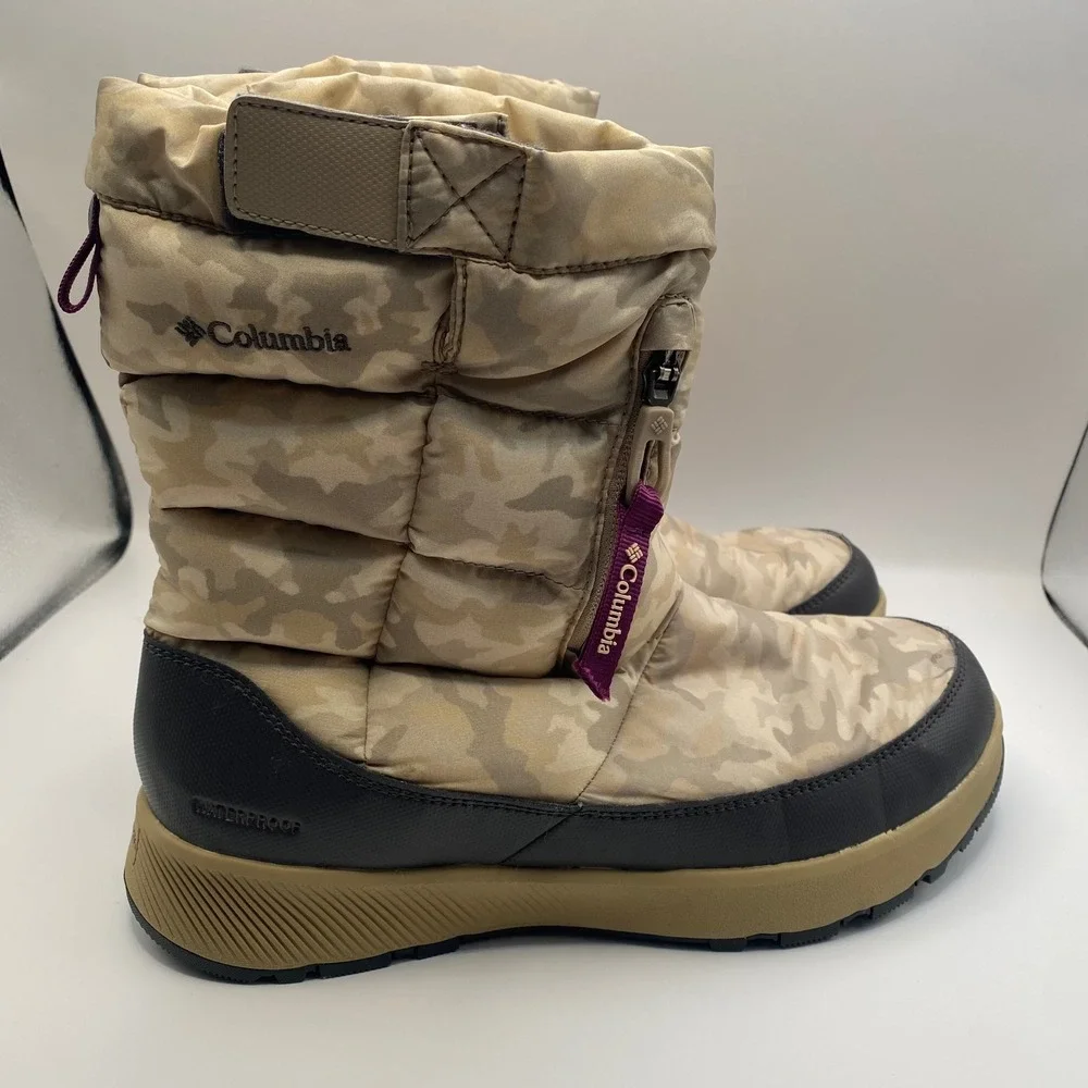 Columbia Paninaro Omni-Heat Waterproof Camo Winter Boots Womens Sz 10 BL0118-212
